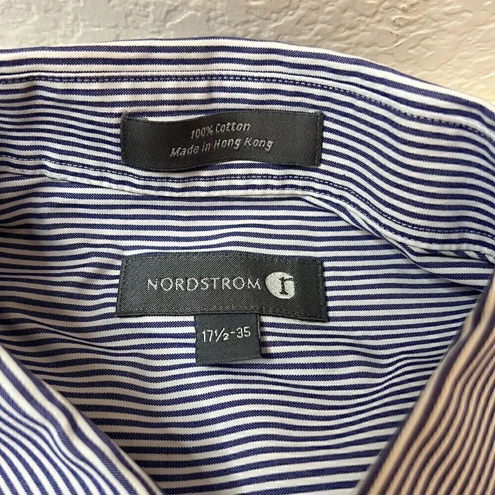 Nordstrom Men's Button-Down Long Sleeve Shirt - Size 17-1/2-35 - Picture 5 of 6